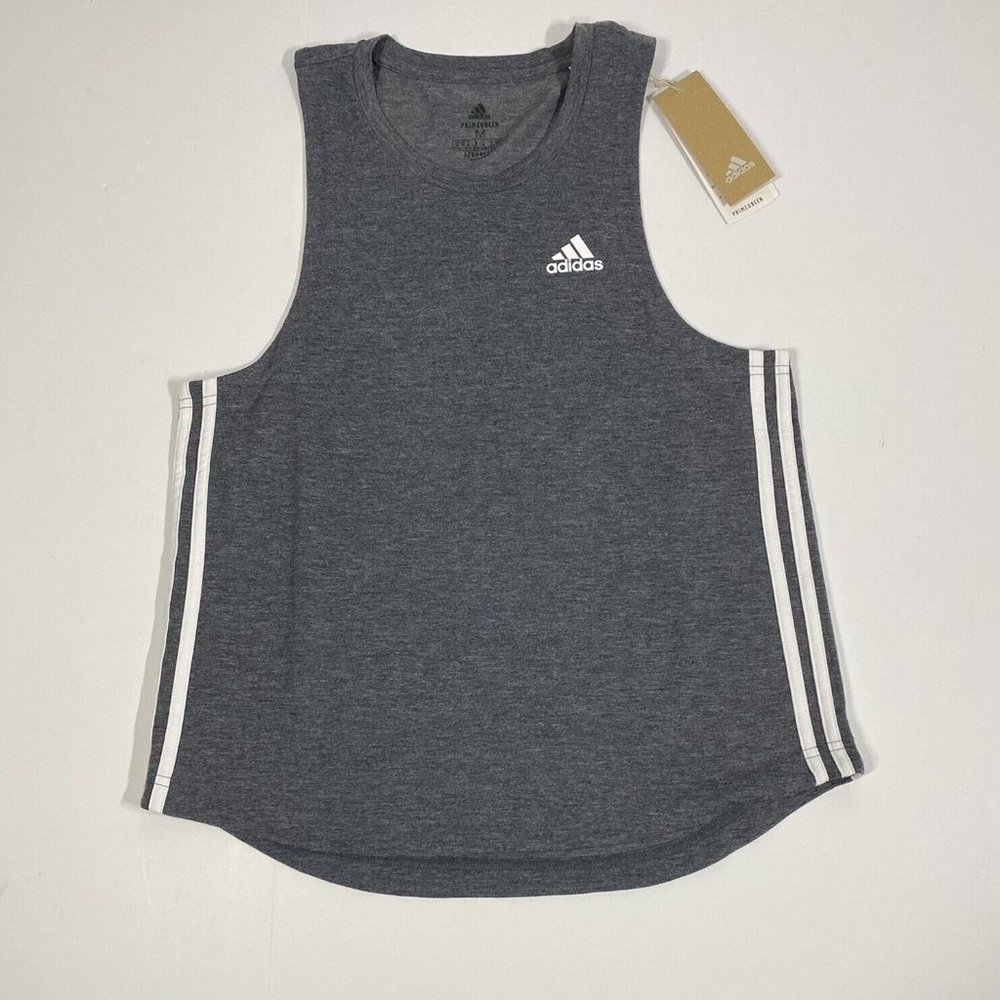 Adidas Women's 3 Stripes Tank Top - Gray with White Accents